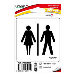 NOVAP Pictogramme toilettes H/F adhésif 10 x 10 cm