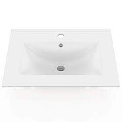 Avis Idmarket Vasque à encastrer rectangle en céramique blanche L. 61 x l. 46 x H. 17 cm