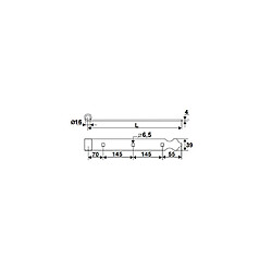 TORBEL 11PB41E - Charnière festone aluminium Ø16 mm - 410 mm - Noir