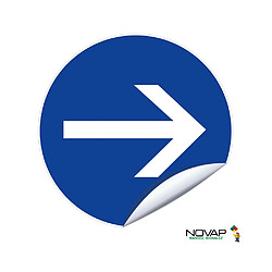 NOVAP Panneau direction obligatoire droite 80 mm - 4031330