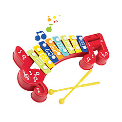 Let's Play Xylophone pour Enfant +1 an 8 Notes Colorées et 2 Baguettes Rouge / Jaune