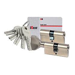 ISEO IS R6 Cylindre double entrée 30x30 mm nickelé