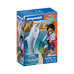 Playmobil 1 2 3 Playmobil Zoo Dauphin et Visiteur - 72091