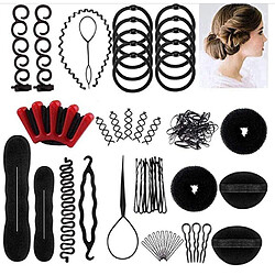 INF Paquet de 25 outils de tressage - Outils de coiffure professionnels Black