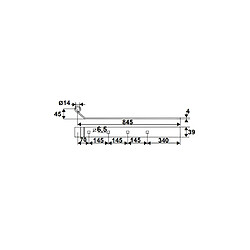 TORBEL 11PAE1J - Charnière barre longue noire alu Ø14