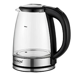 Avizar Bouilloire Électrique 2L 1500W en Verre Borosilicate avec Arrêt Automatique