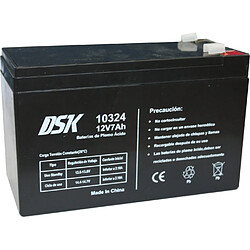 DSK - Batterie plomb-acide AGM scellée rechargeable 12V 7Ah.