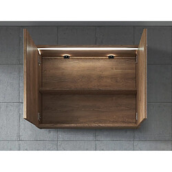 Avis BADPLAATS Armoire de toilette Paso 80 x 60 cm - Station balnéaire - Chene Marron - Miroir armoire