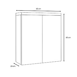 Avis BADPLAATS Meuble de toilette Toledo 60 x 60 cm - Blanc mat - Miroir