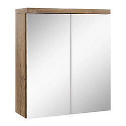 BADPLAATS Meuble de toilette Toledo 60 x 60 cm - Station balnéaire - Chene Marron - Armoire à miroir