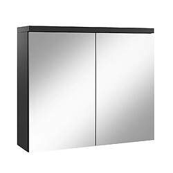 BADPLAATS Meuble de toilette Toledo 80 x 60 cm - Salle de bains - Noir mat - Armoire à miroir