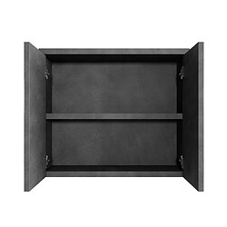 BADPLAATS Meuble de toilette Toledo 80 x 60 cm - Station balnéaire - Gris - Miroir Armory