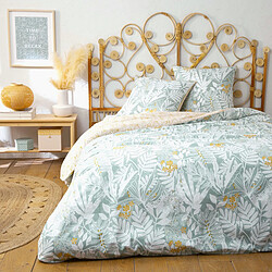 Future Home Parure de lit 2 personnes en coton 57 fils imprimé bleu 260x240cm