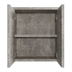 BADPLAATS Meuble de toilette Toledo 60 x 60 cm - Station balnéaire - Béton gris - Miroir Armory