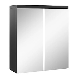 BADPLAATS Meuble de toilette Toledo 60 x 60 cm - Station balnéaire - Noir mat - Miroir Armory