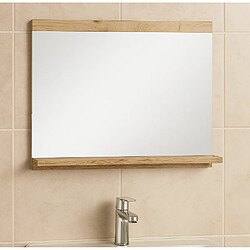 BADPLAATS Miroir avec étagère Montréal Station balnéaire - 60 x 12 x 50 cm - Chene châtaigne