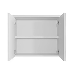 BADPLAATS Meuble de toilette Toledo 80 x 60 cm - Station balnéaire - Blanc mat - Miroir Armory