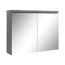 BADPLAATS Armoire de toilette Paso 80 x 60 cm - Station balnéaire - Chene Gris - Miroir armoire