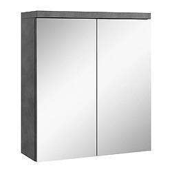 BADPLAATS Meuble de toilette Toledo 60 x 60 cm - Station balnéaire - Gris - Miroir Armory