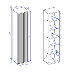 Badplaats Armoire de salle de bain suspendue Rimini 38 x 33 x 170 cm - Beige pas cher