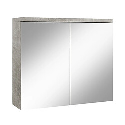BADPLAATS Meuble de toilette Toledo 80 x 60 cm - Station balnéaire - Béton gris - Miroir Armory