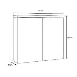 Avis BADPLAATS Meuble de toilette Toledo 80 x 60 cm - Chene Gris - Armoire à miroir