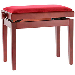 Banquette piano Deluxe acajou mat assise bordeaux Gewa
