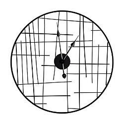 Table Passion Horloge noire métal filaire 60 cm