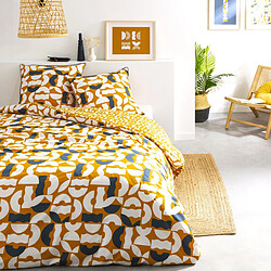 Future Home Parure de lit 2 personnes géométrique réversible 240x220cm