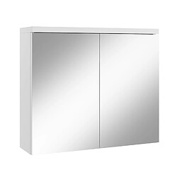 BADPLAATS Meuble de toilette Toledo 80 x 60 cm - Station balnéaire - Blanc mat - Miroir Armory