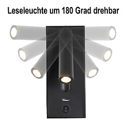 Merax Lit Rembourré 180x200cm-lampe De Lecture Orientable-port De Chargement USB-lit Double-gris pas cher