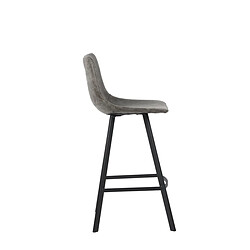 JLC KREATION Tabouret de bar en PU gris assise 65cm OSAKA (lot de 2) pas cher
