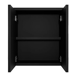 BADPLAATS Meuble de toilette Toledo 60 x 60 cm - Station balnéaire - Noir mat - Miroir Armory