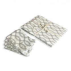 Avis Future Home Lot nappe rectangle + 4 serviettes de table déperlante géométrique