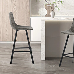 Avis JLC KREATION Tabouret de bar en PU gris assise 65cm OSAKA (lot de 2)