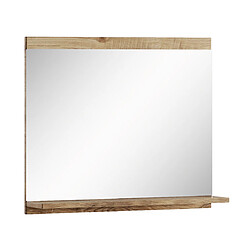 BADPLAATS Miroir avec étagère Montréal Station balnéaire - 60 x 12 x 50 cm - Chene châtaigne