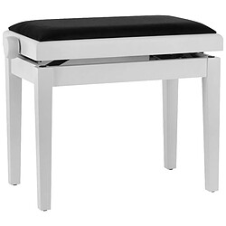Banquette piano Deluxe blanc mat assise noir Gewa