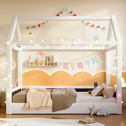 Avis Merax Lit Cabane-lit Enfant 90 X 200 Cm-avec Bandes Lumineuses LED-en Bois-beige