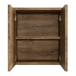 BADPLAATS Meuble de toilette Toledo 60 x 60 cm - Station balnéaire - Chene Marron - Armoire à miroir