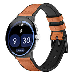 INF Bracelet sport silicone et cuir PU compatible avec Google Pixel Watch 4 (45mm) — Bicolore