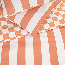 Avis Future Home Parure de lit 2 personnes rayé damier réversible 240x220cm