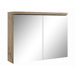 BADPLAATS Armoire de toilette Paso 80 x 60 cm - Station balnéaire - Chene châtaigne - Miroir armoire