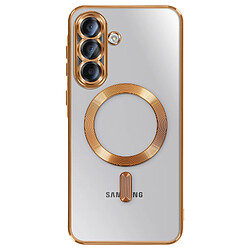 Avizar Coque pour Galaxy A37 Compatible MagSafe avec Contour Chromé Dorée