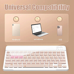 Acheter INF Ensemble clavier et souris Bluetooth rechargeables de 10 pouces avec étui (rose)