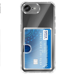 Avizar Coque pour iPhone 16e avec Porte-cartes Intégré et Coins Renforcés Transparent