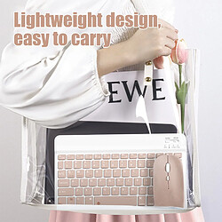 INF Ensemble clavier et souris Bluetooth rechargeables de 10 pouces avec étui (rose) pas cher