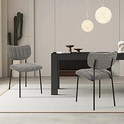 Avis JLC KREATION Chaise de salle à manger en tissu gris anthracite ANTO (lot de 2)