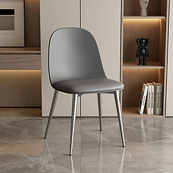 JLC KREATION Lot de 2 chaises grises en polypropylène JAMIE