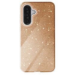 Avizar Coque pour Galaxy A37 Conception Bi-Matière et Finition Pailletée Dorée