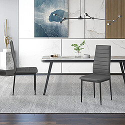 Avis JLC KREATION Chaise moderne grise en PU OSKAR ( lot de 4 )